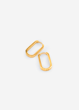 Classic Squared Hoop Earrings - gold