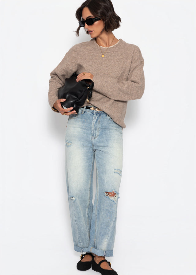 Classic crew neck jumper - camel