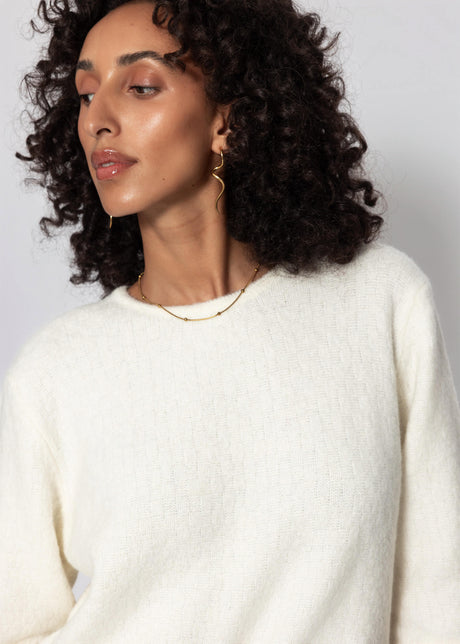 Kurzarm-Pullover mit Strukturmuster - offwhite von SASSYCLASSY