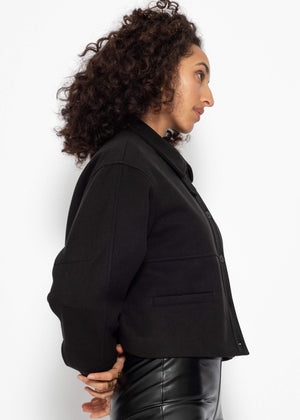 Kurze Jacke mit Innenfutter - schwarz