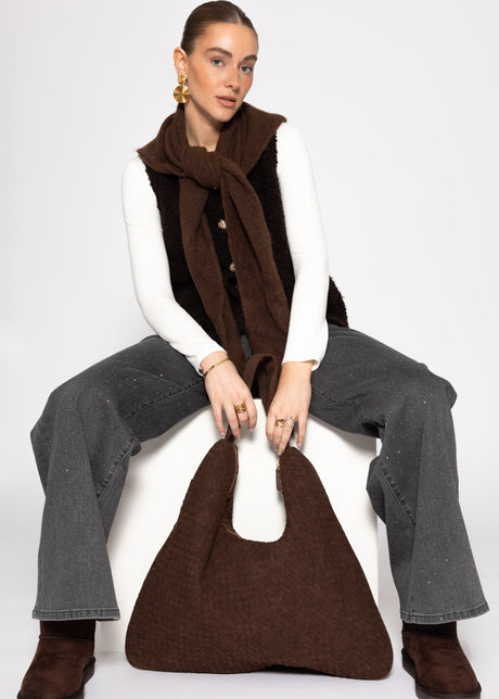 Langarmshirt mit Ausschnitt - offwhite