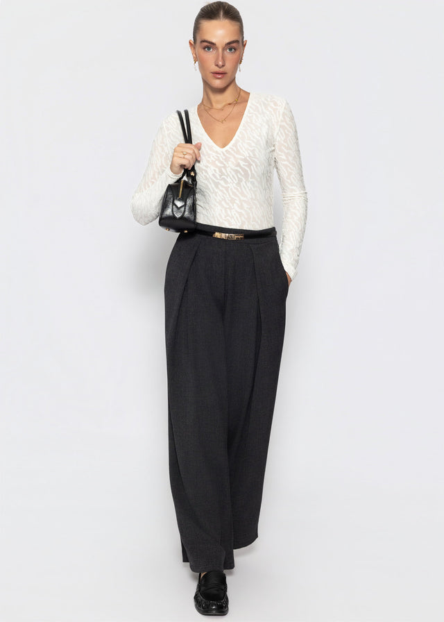 Langarmbody mit Strukturmuster - offwhite