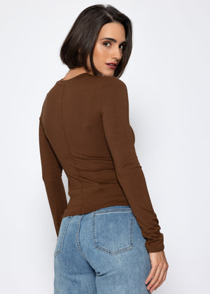 Long-sleeved shirt - brown