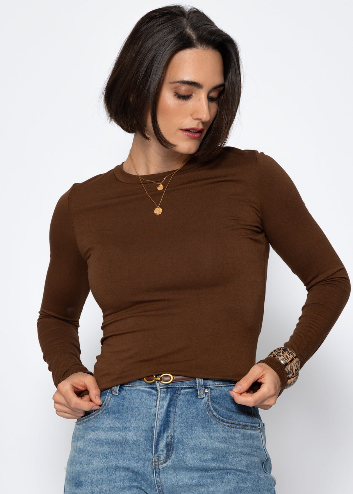 Long-sleeved shirt - brown
