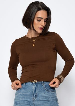 Long-sleeved shirt - brown