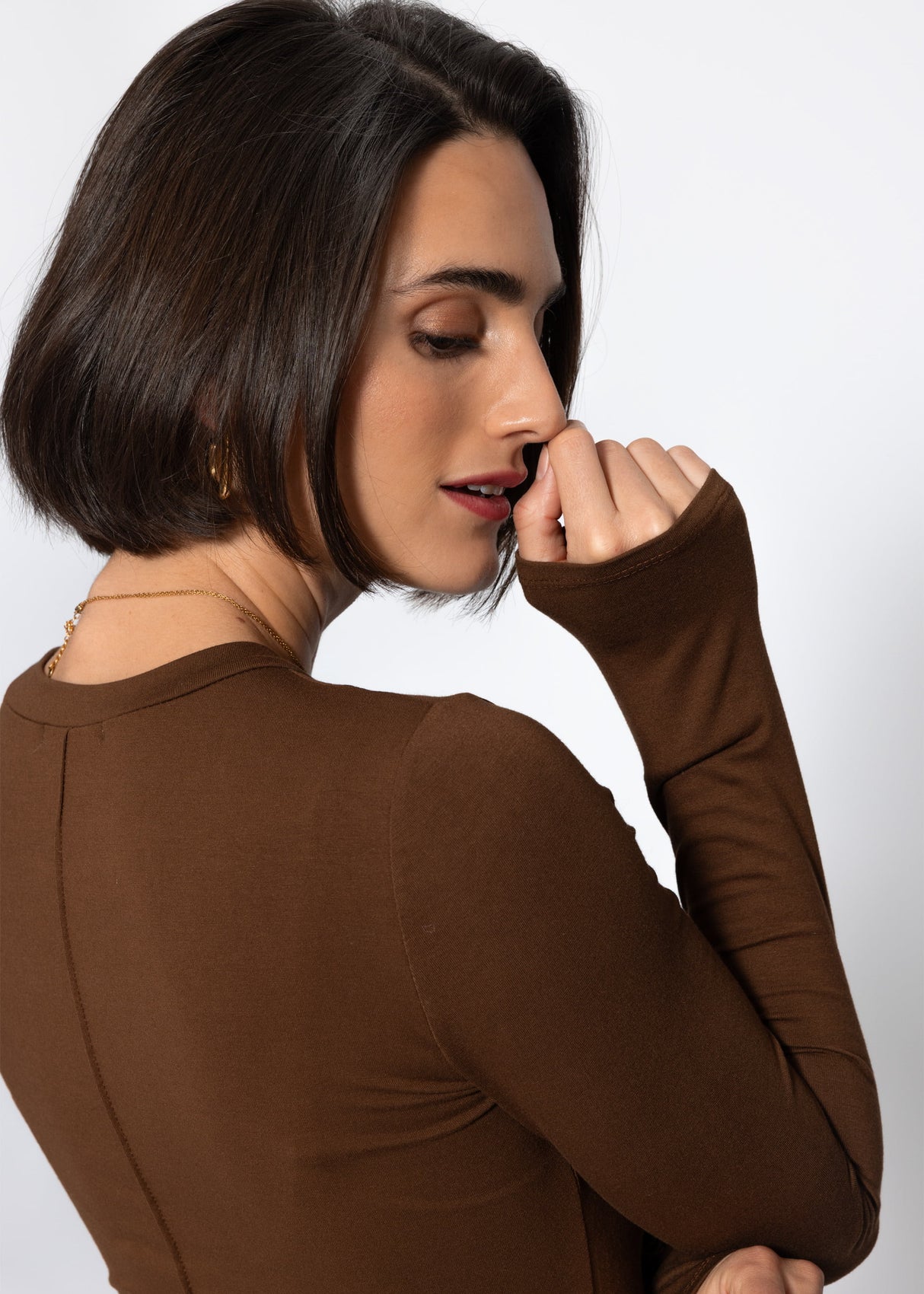 Long-sleeved shirt - brown