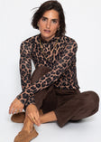 Langarmshirt im Leo-Print - braun