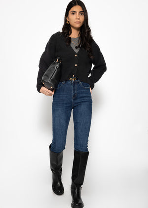 Long-sleeved shirt with cashmere blend - dark gray