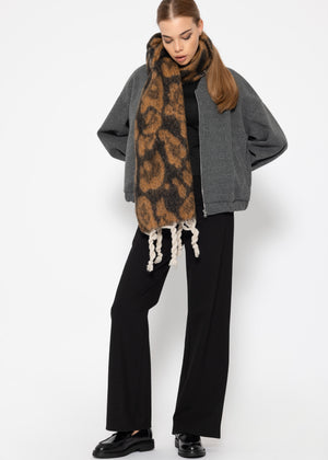 Long-sleeved turtleneck shirt - black