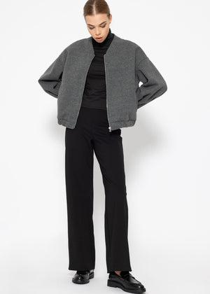 Long-sleeved turtleneck shirt - black
