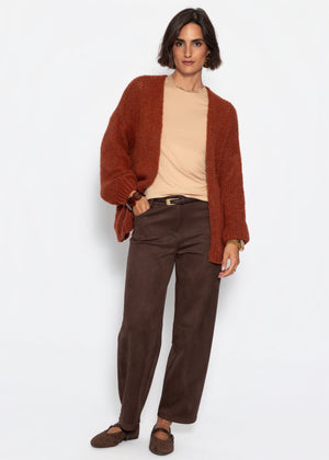 Langarmshirt mit Spitzeneinsatz  - beige