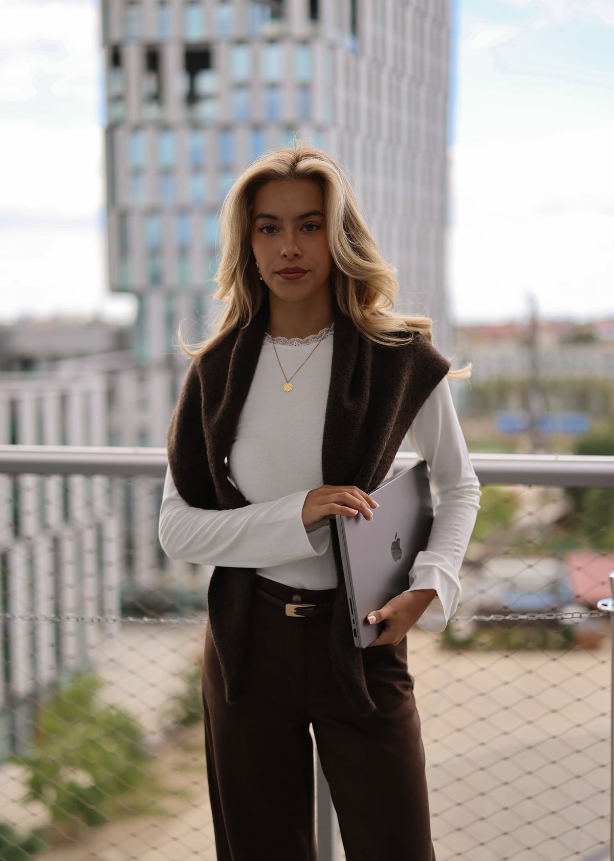 Langarmshirt mit Spitzeneinsatz  - offwhite