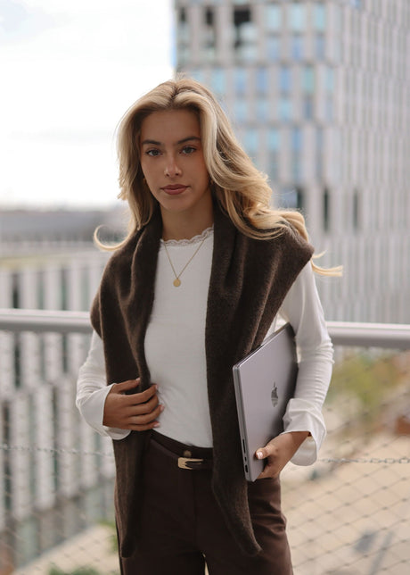 Langarmshirt mit Spitzeneinsatz  - offwhite