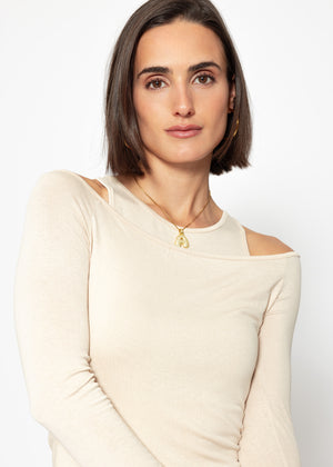 Langarmshirt mit Top - beige