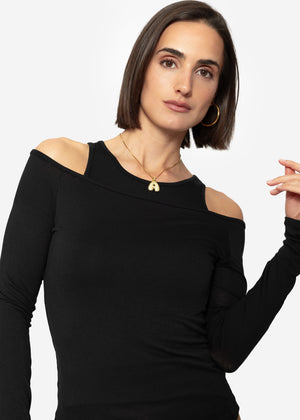 Langarmshirt mit Top - schwarz