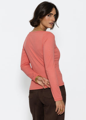 Langarmshirt mit U-Boot Ausschnitt - hummer