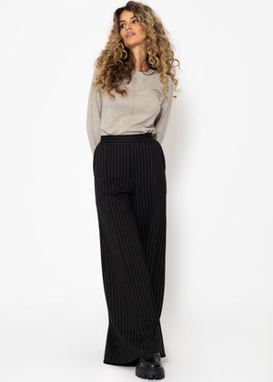 Long-sleeved shirt with decorative seam - mottled taupe