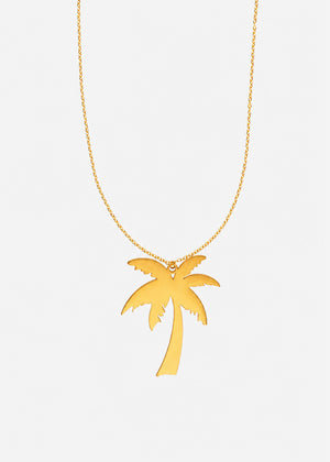 Long necklace with palm - gold
