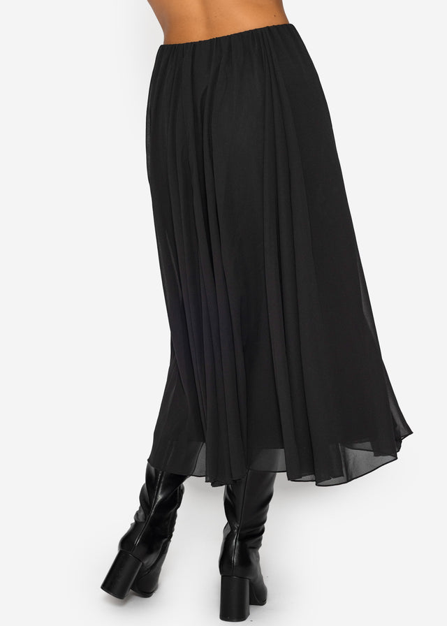 Long chiffon skirt - black