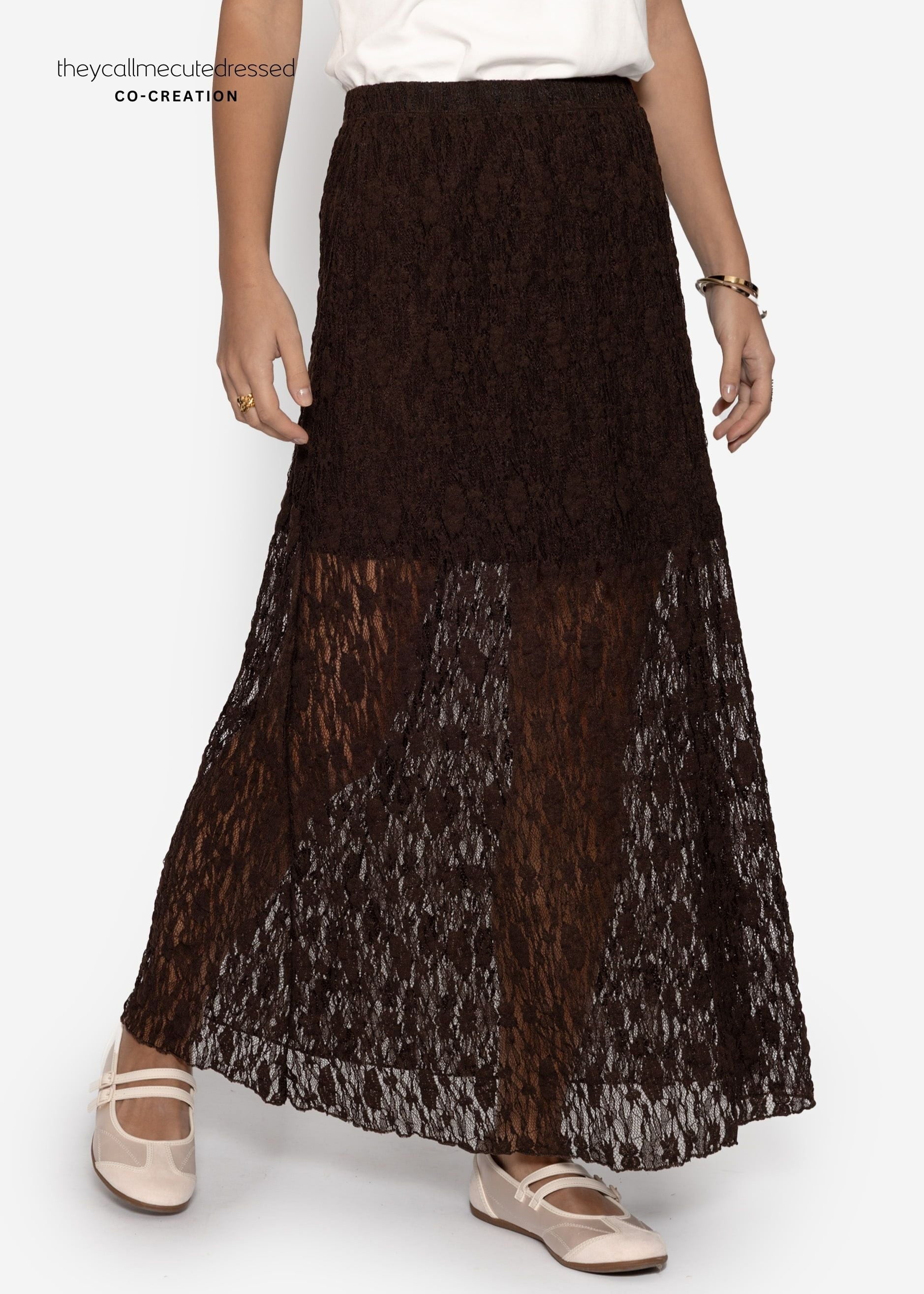 Long lace skirt - brown – SASSYCLASSY