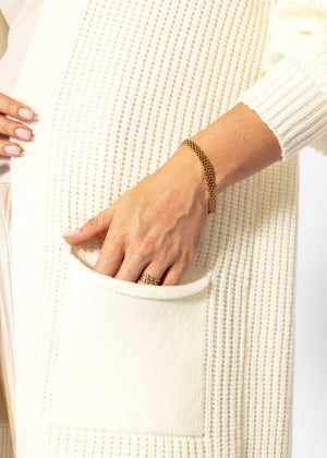 Long super soft cardigan with pockets - off-white