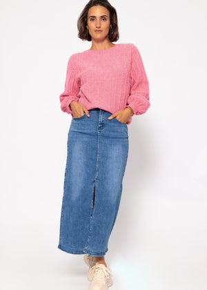 Long ribbed sweater - pink