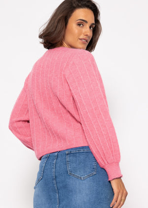 Long ribbed sweater - pink