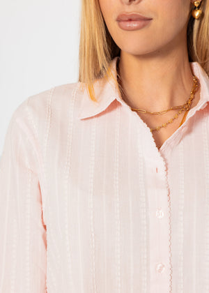 Casual blouse with structure - pink