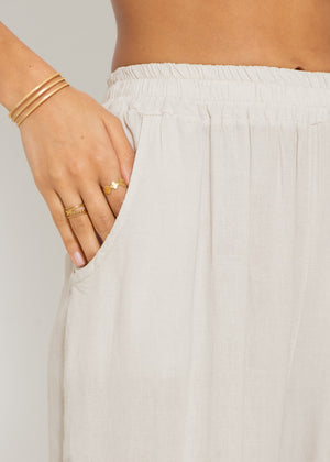 Casual linen trousers - greige