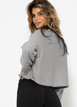 Casual crop sweater - grey