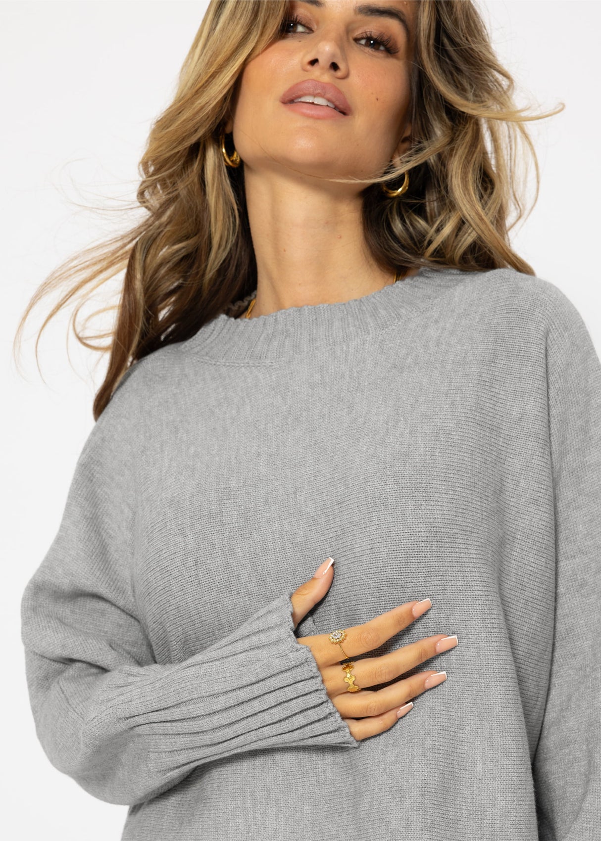 Casual crop sweater - grey