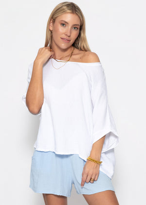 Lässiges Musselin Shirt - weiß