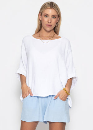 Lässiges Musselin Shirt - weiß