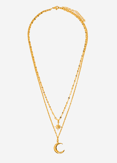 Layer Halskette mit Stern und Mond - gold by SASSYCLASSY