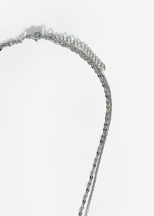 Layer Halskette mit Stern und Mond - silber