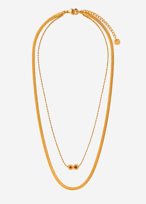 Layering Halskette mit Infinity-Anhänger - gold