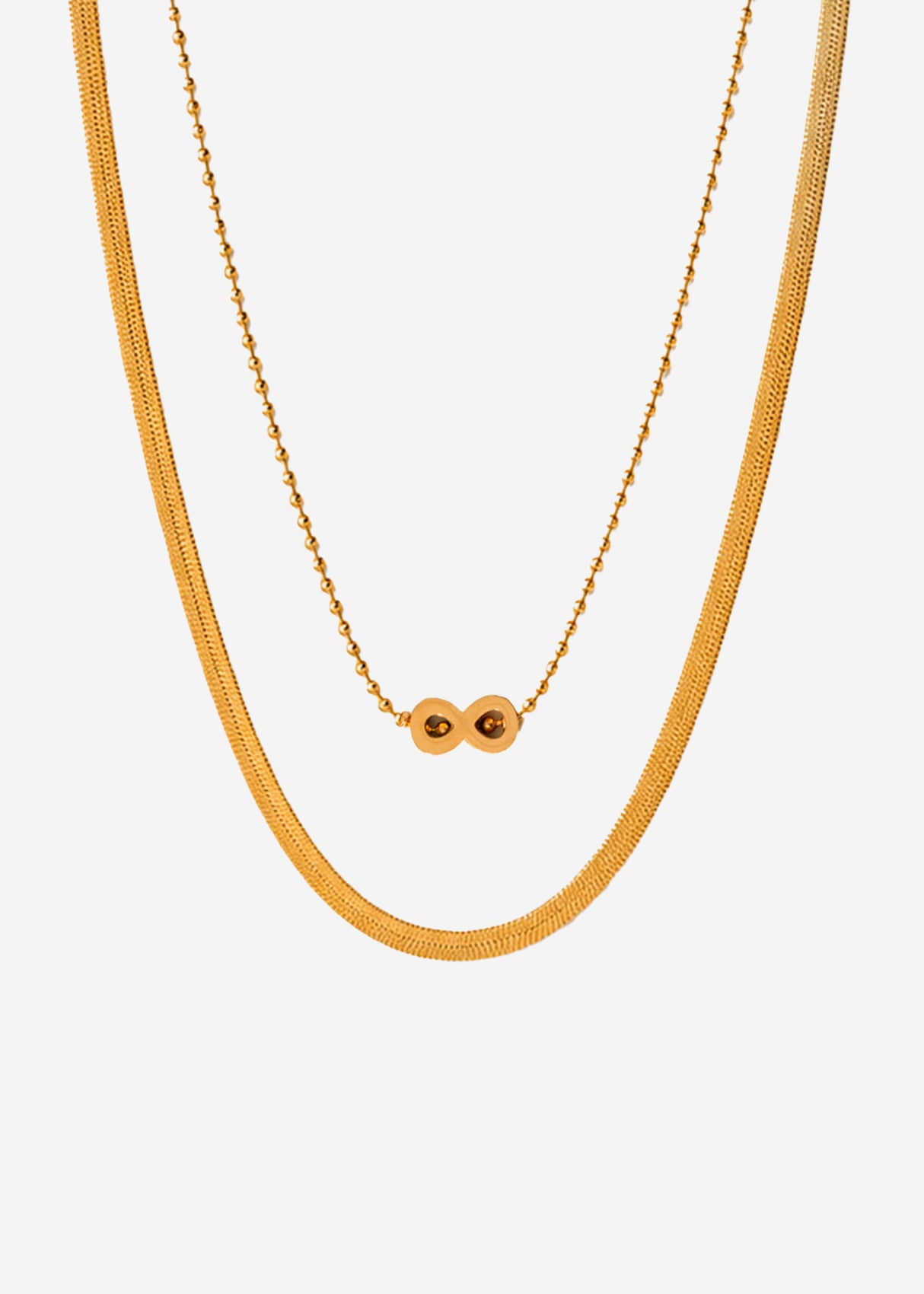 Layering Halskette mit Infinity-Anhänger - gold