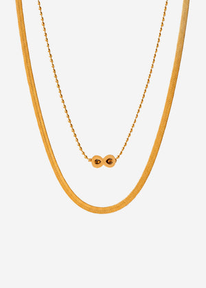 Layering Halskette mit Infinity-Anhänger - gold