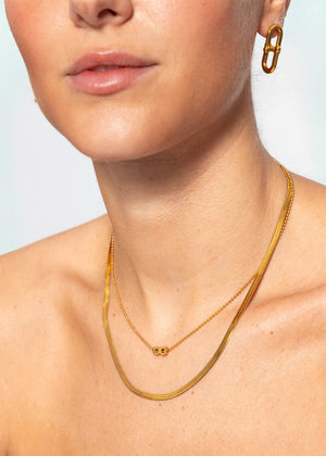 Layering Halskette mit Infinity-Anhänger - gold