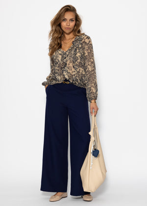 Light blouse with ruffles - beige