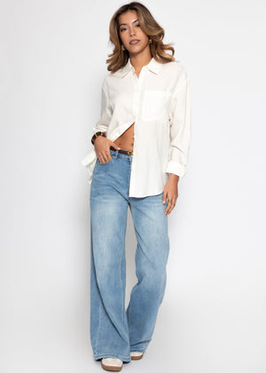 Linen shirt blouse - white