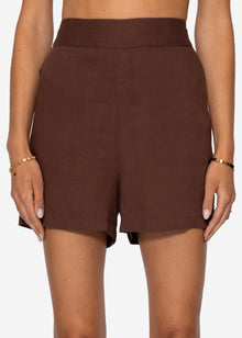 Linen shorts - brown