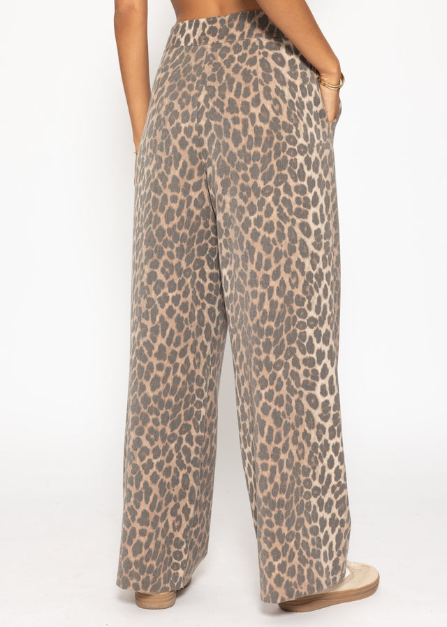 Leopard print trousers - brown