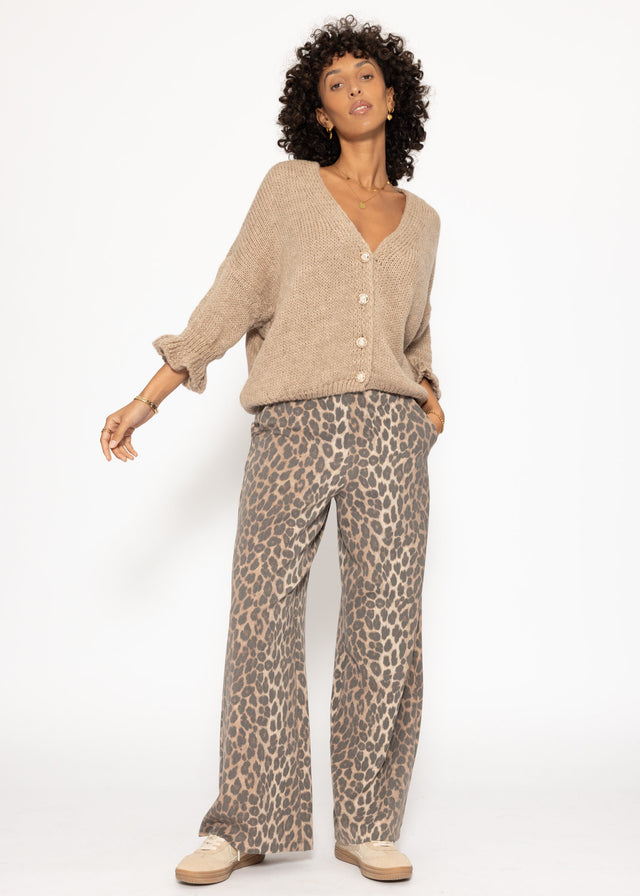 Leopard print trousers - brown