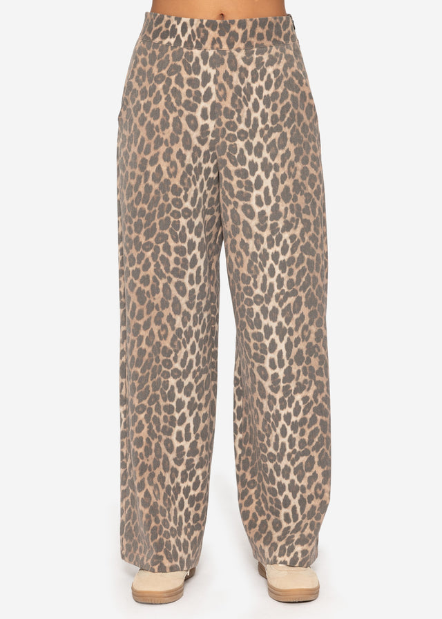 Leopard print trousers - brown