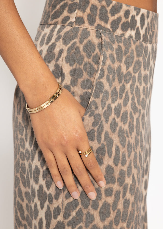Leopard print trousers - brown