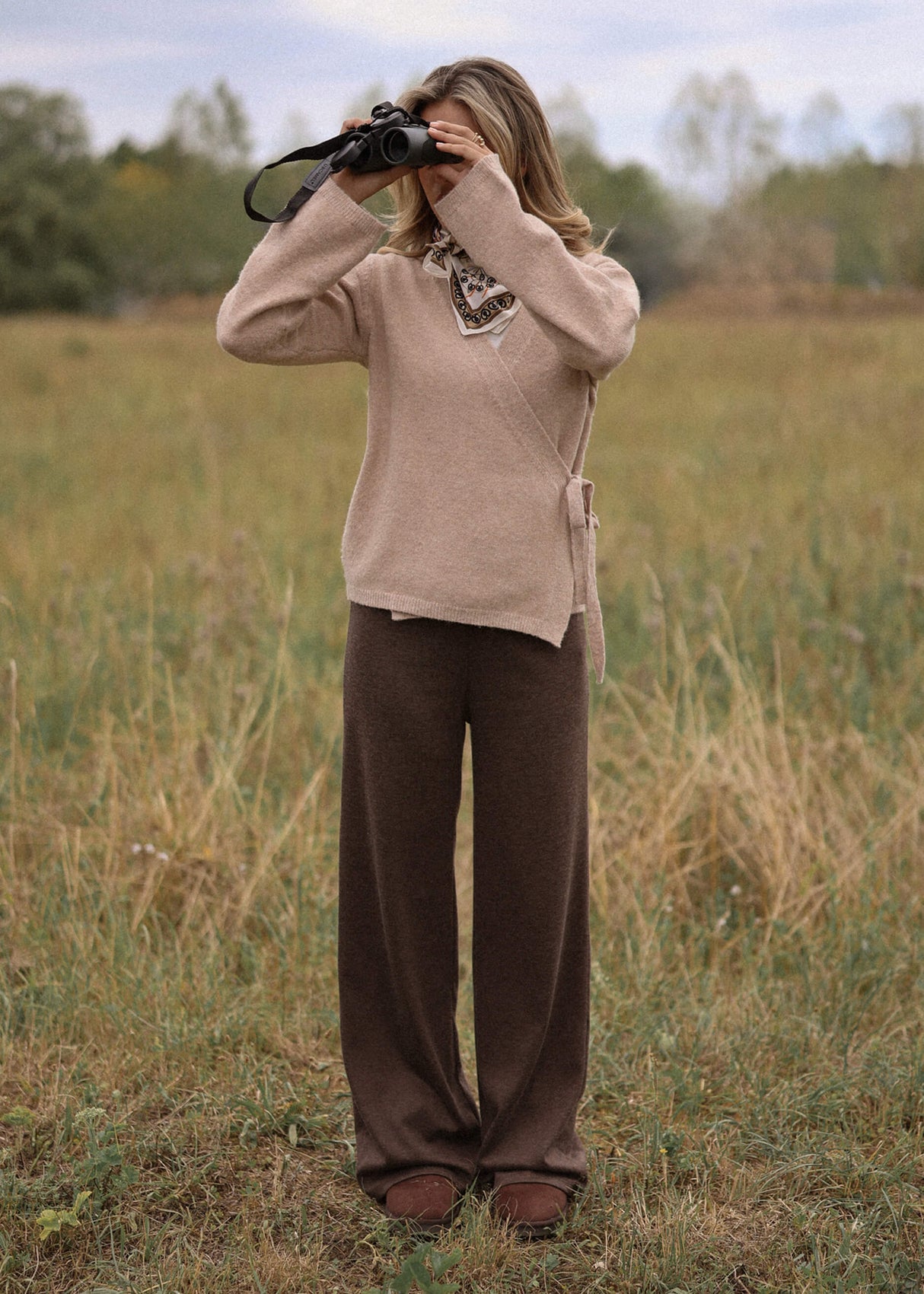 Loungewear Hose mit geradem Bein - braun