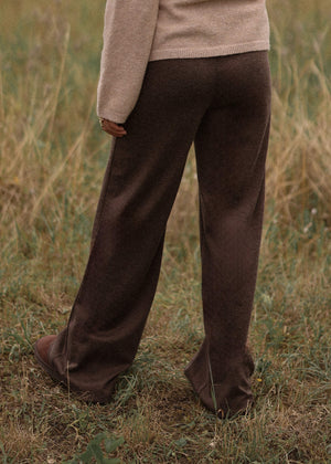 Loungewear Hose mit geradem Bein - braun