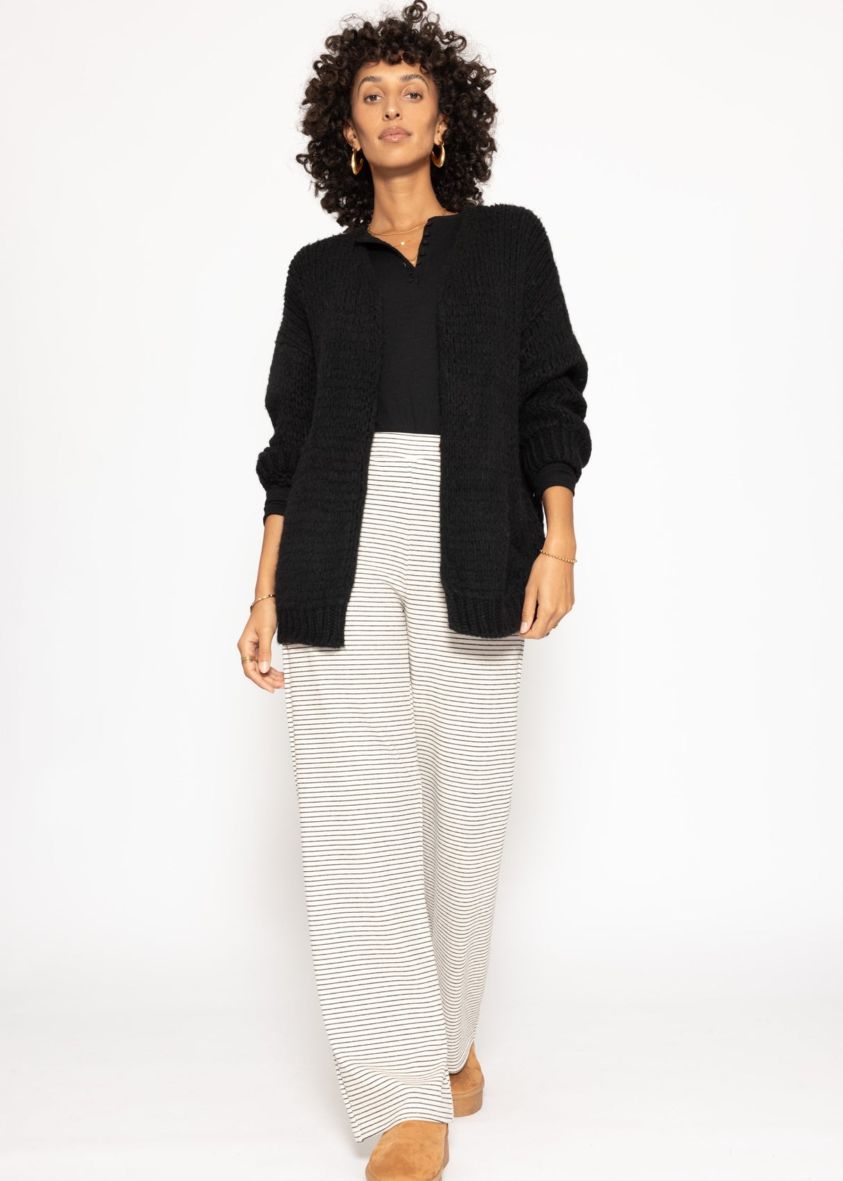 Loungewear trousers with stripes - offwhite
