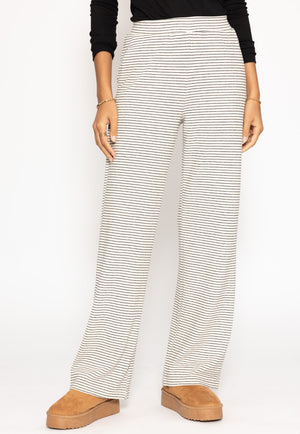 Loungewear trousers with stripes - offwhite